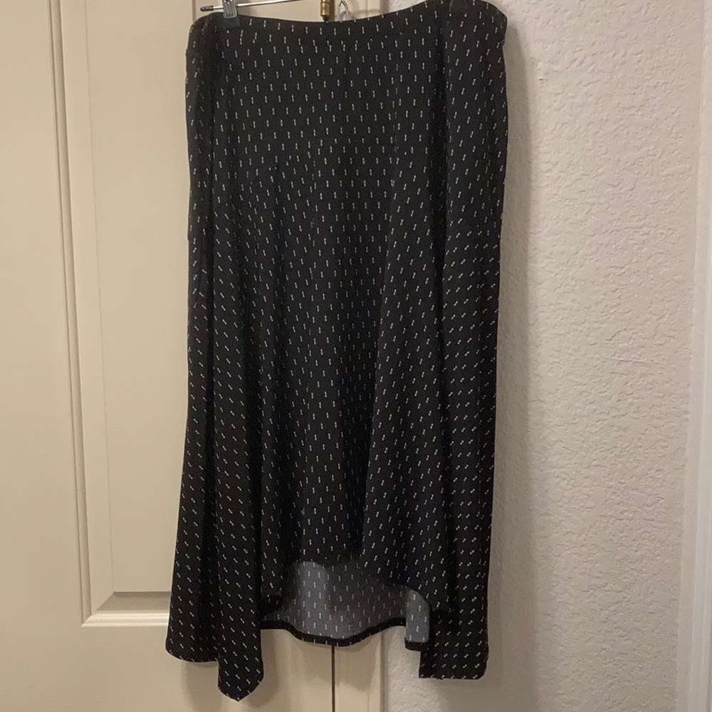 Black and white skirt longer in back